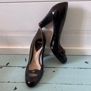 Paul Smith Size EU 37 all leather Patent 3.5” heels Dark Brown Burgundy